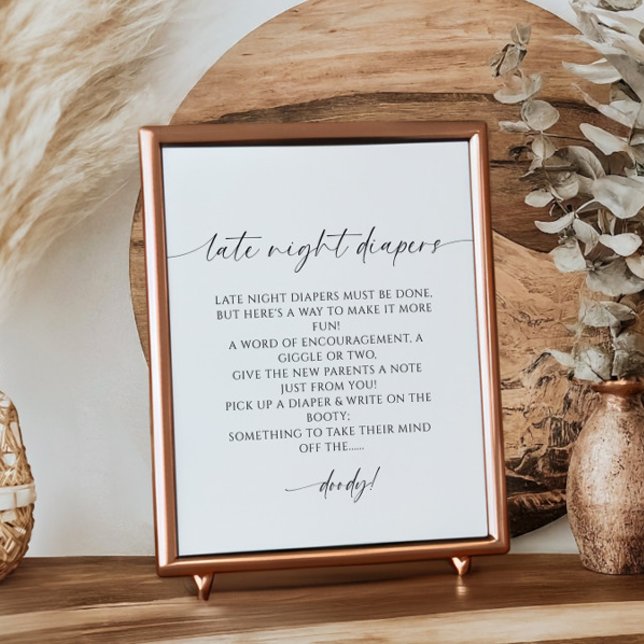 Poster Baby shower minimaliste des plongeurs nocturnes (Créateur téléchargé)