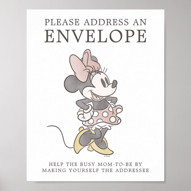 Poster Baby shower Minnie Mouse (Devant)