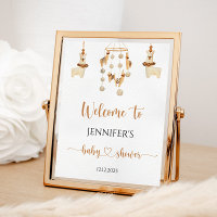 Baby shower mobile Boho Llama Bienvenue