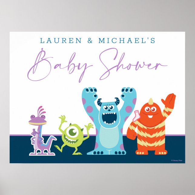 Poster Baby shower Monsters Inc. (Devant)