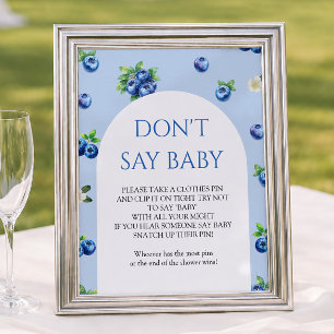 Poster Baby Shower Myrtille Ne dites pas Bébé Jeu