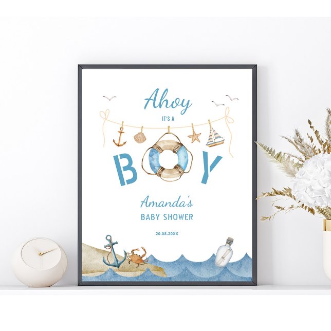 Poster Baby shower nautique (Créateur téléchargé)