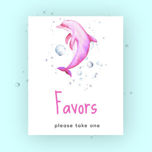Poster Baby shower nautique - faveurs, s'il vous plaît pr