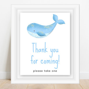 Poster Baby shower nautique - Merci à venir
