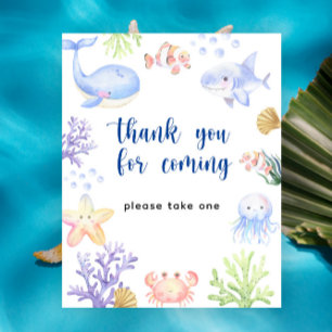 Poster Baby shower nautique - Merci à venir