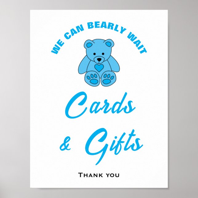 Poster Baby shower Nous Pouvons Acheter Cartes D'Attente  (Devant)
