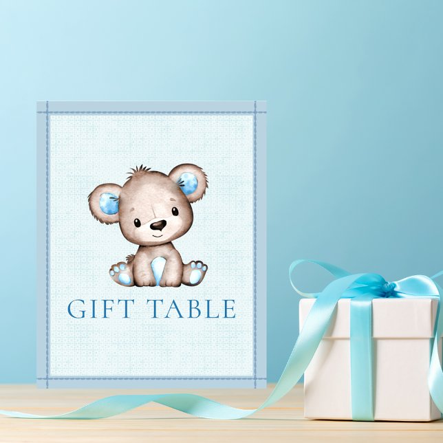 Poster Baby shower Ours Brown Cute Table Cadeau (Créateur téléchargé)