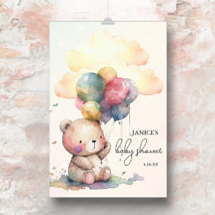 Poster Baby shower Ours En Teddy Grand