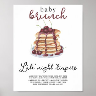 Poster Baby shower pancakes Changement de couches nocturn