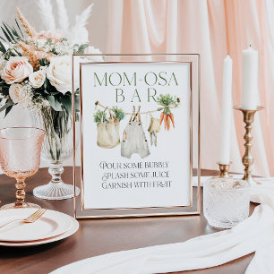 Poster Baby shower paysan local Momosa Bar