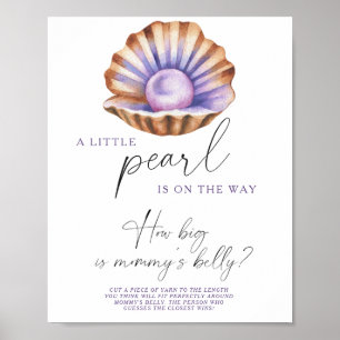 Poster Baby shower Perle Quelle est la taille du ventre d