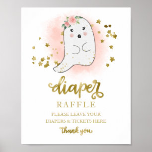 Poster Baby shower Pink Gold Diaper Jeu
