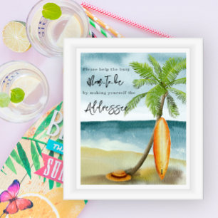 Poster Baby shower plage - future maman destinataire