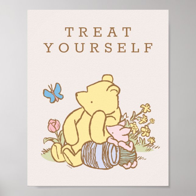 Poster Baby shower Pooh & Piglet classique (Devant)