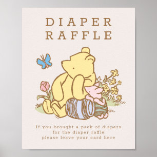 Poster Baby shower Pooh & Piglet classique