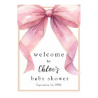 Baby shower Posh Pink Coquette Bow Bienvenue