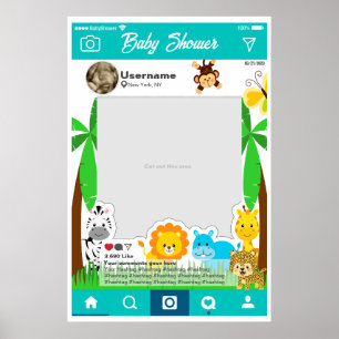 Poster Baby shower Póster Instagram Selfie Cadre Personna