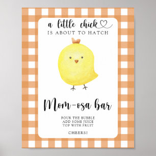 Poster Baby shower poulet - Bar Momosa