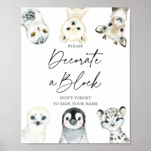 Poster Baby shower Pour Animaux De L'Arctique Décorez Un 
