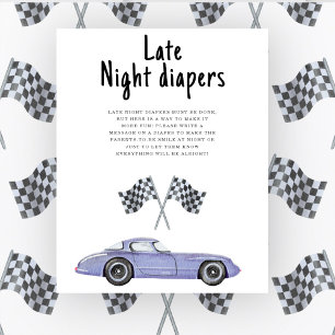 Poster Baby-shower pour bébé pilote de course Couches de