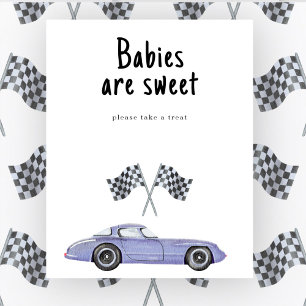 Poster Baby shower pour voiture de course - Les bébés son