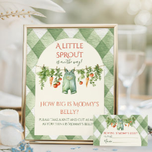 Poster Baby-Shower Pousses Rustiques Comme le Ventre de M