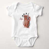 Poster baby shower red and blue with animals baby