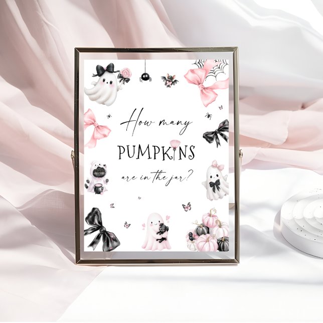 Poster Baby shower rose d'Halloween Devine combien de Cit (Créateur téléchargé)
