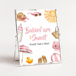 Poster Baby shower rose éclaboussé Les bébés sont doux