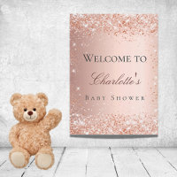 Baby shower rose gold rose pâle bienvenue