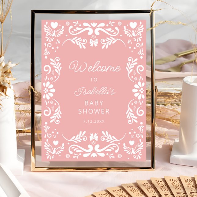 Poster Baby shower rose mexicain (Créateur téléchargé)