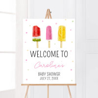 Baby shower rose Popsicle Bienvenue