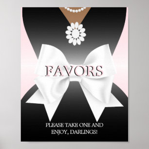 Poster Baby shower rose Tiffany Faveurs Signer l'affiche