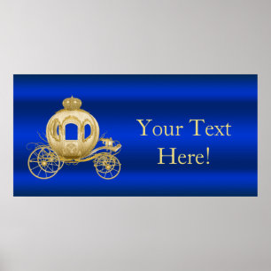 Poster Baby shower Royal Blue et Gold Prince