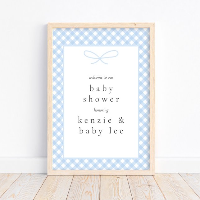 Poster Baby shower simple et moderne avec plan bleu (Créateur téléchargé)