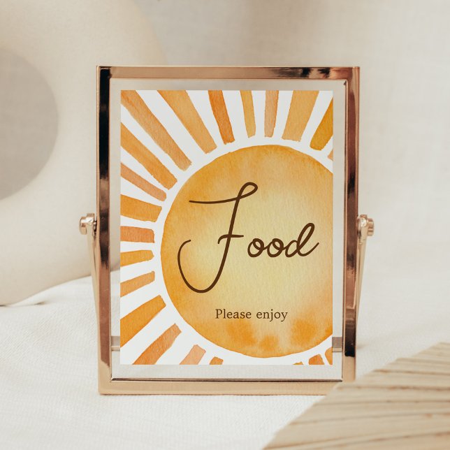 Poster Baby shower solaire (A Little Ray of Sunshine Baby Shower Food Sign)