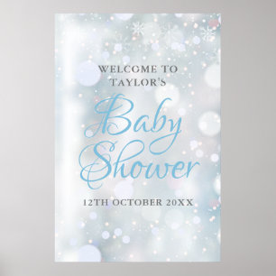 Poster Baby Shower / Sprinkle Bienvenue Premiers Flocons