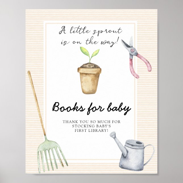 Poster Baby shower Sprout - livres pour bébé (Devant)