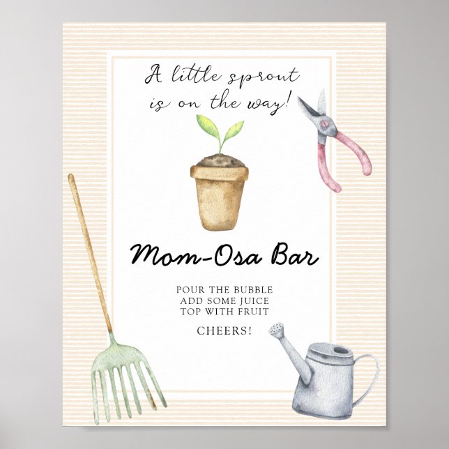 Poster Baby shower Sprout - Momosa bar (Devant)