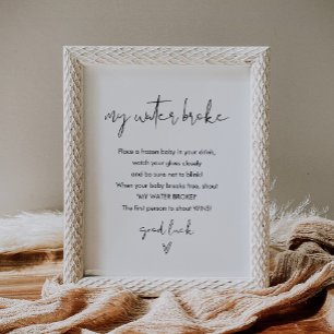 Poster BABY SHOWER STELLA My Water Brooké Jeu Signe