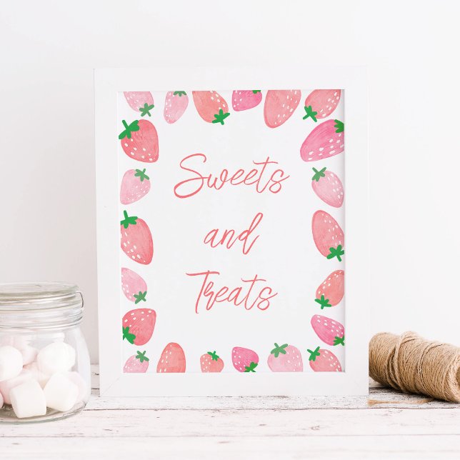 Poster Baby shower sucré aux fraises (Créateur téléchargé)