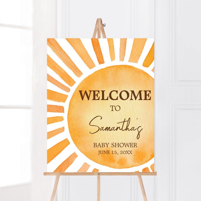 Poster Baby shower Sunshine (A Little Ray of Sunshine Baby Shower Welcome Sign)