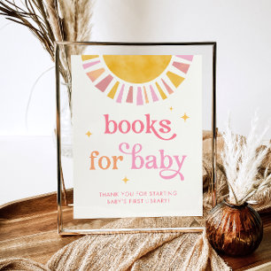 Poster Baby shower Sunshine Livres pour bébé signe
