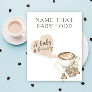 Poster Baby shower sur le thème du café - jeu sur la nour