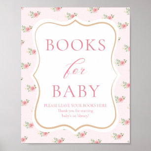 Poster Baby shower Tea Party Livres pour bébé