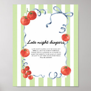 Poster Baby shower tomate Late couches de nuit