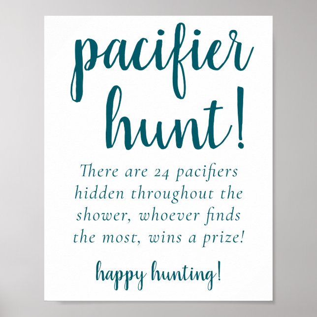 Poster Baby shower turquoise | Symbole de la partie de ch (Devant)