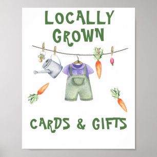 Poster Baby shower végétalien - cartes et cadeaux 