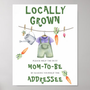 Poster Baby shower Veggie - Aidez la maman à être occupée