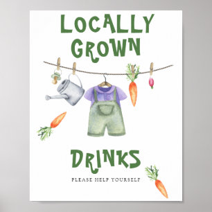 Poster baby shower veggie - Boissons vous aider